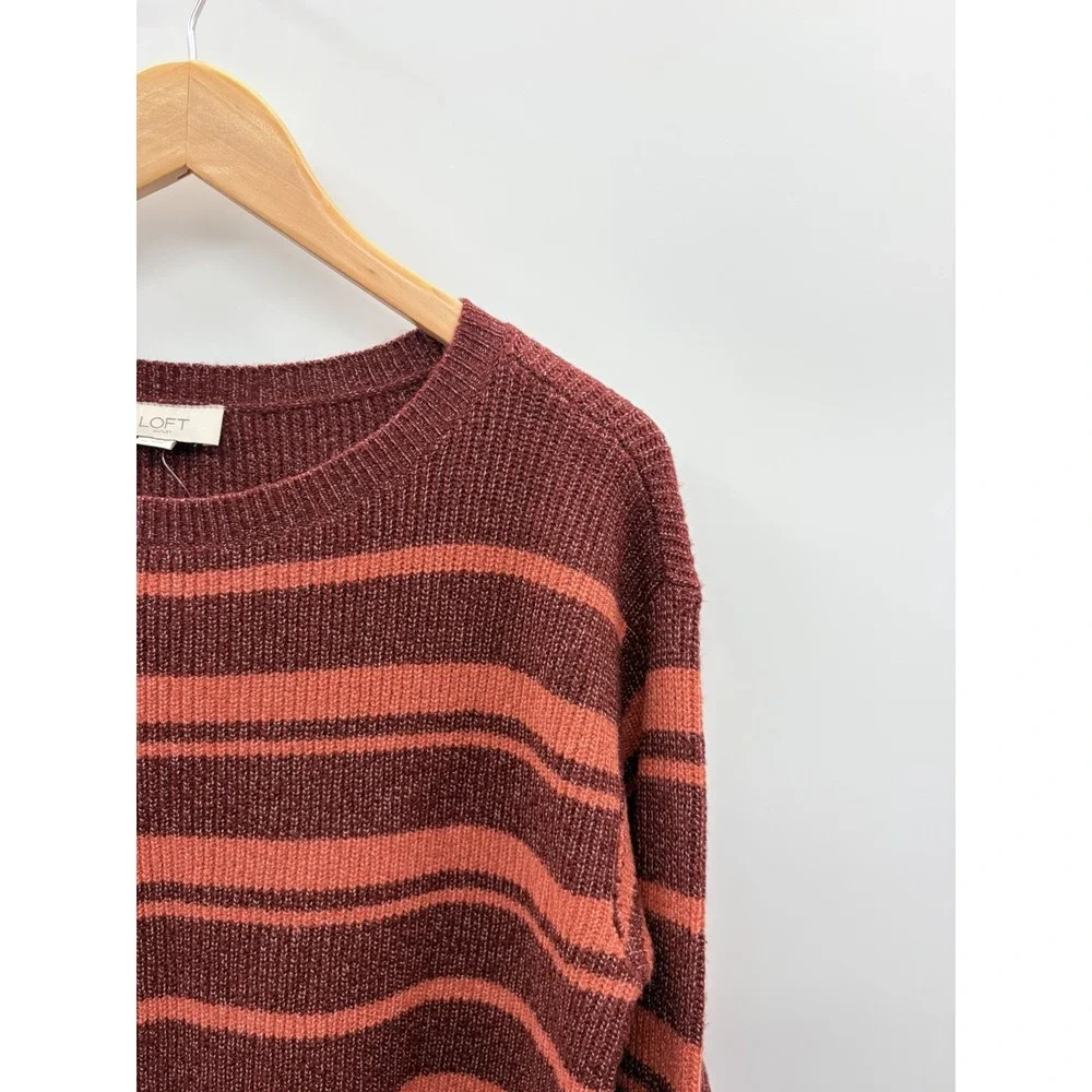 Ann Taylor LOFT Womens Size XL Striped Ribbed Long Sleeve Tunic Sweater $70